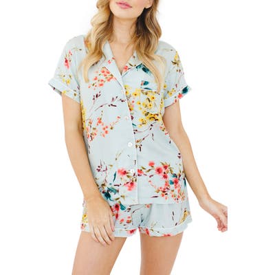 Plum Pretty Sugar Floral Short Pajamas, Green