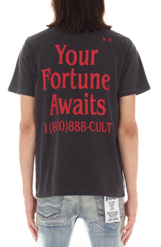 Shop Cult Of Individuality Fortune Cotton Graphic T-shirt In Vintage Charcoal