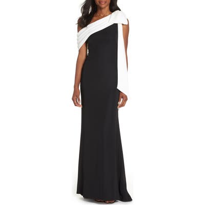 Tadashi Shoji Crepe Gown, Black