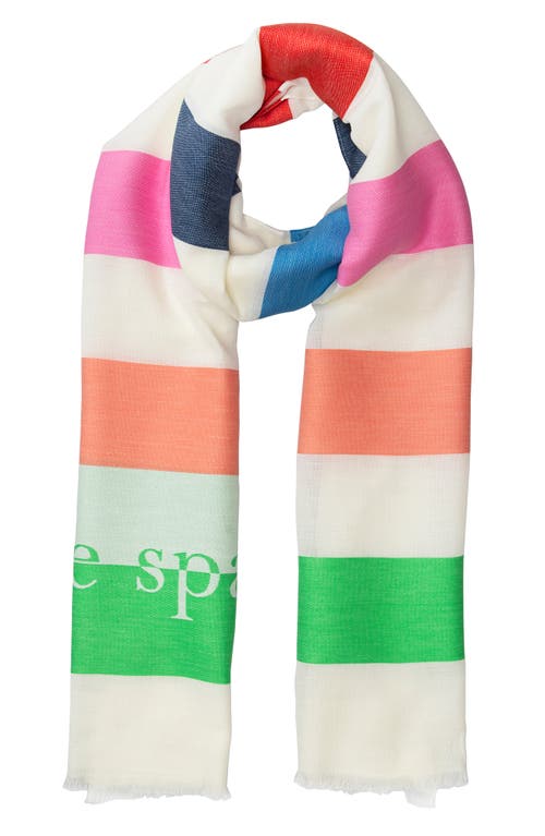 Shop Kate Spade New York Stripe Yarn Dye Scarf In Cream/multi