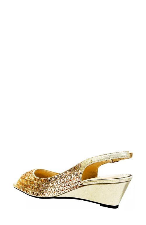 Lady Couture Queen Slingback Wedge Heel Sandal In Champagne