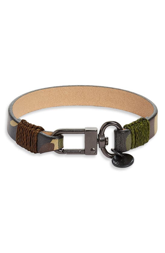 Caputo & Co Leather Clip Bracelet In Camouflage