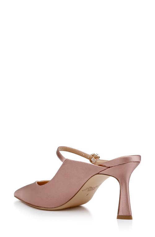 Shop Jewel Badgley Mischka Kaylin Mary Jane Pointed Toe Mule In Blush Satin