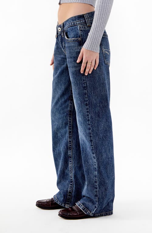 Shop Bdg Urban Outfitters Kayla Low Rise Wide Leg Jeans In Dark Vintage