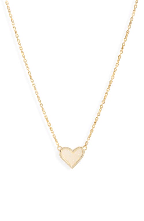 Kendra Scott Ari Heart Pendant Necklace in Gold Iridescent Drusy at Nordstrom