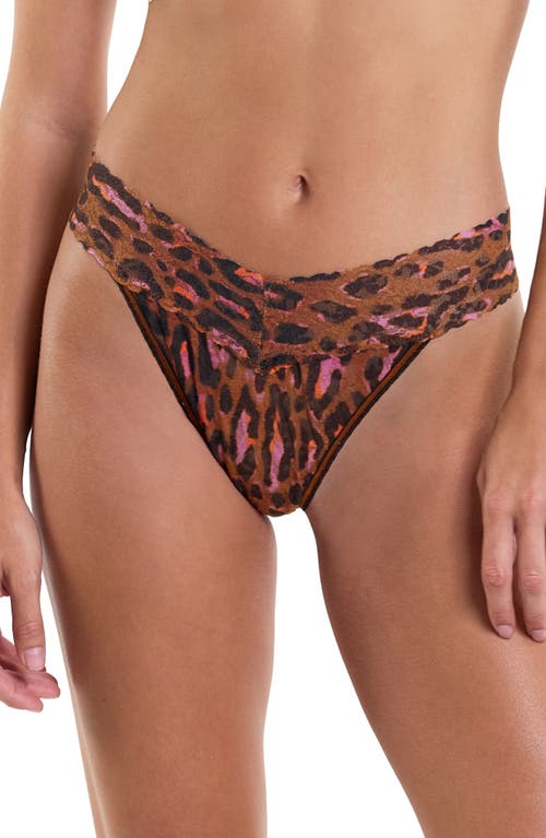 Hanky Panky Print Original Rise Thong in Throwback Brown 