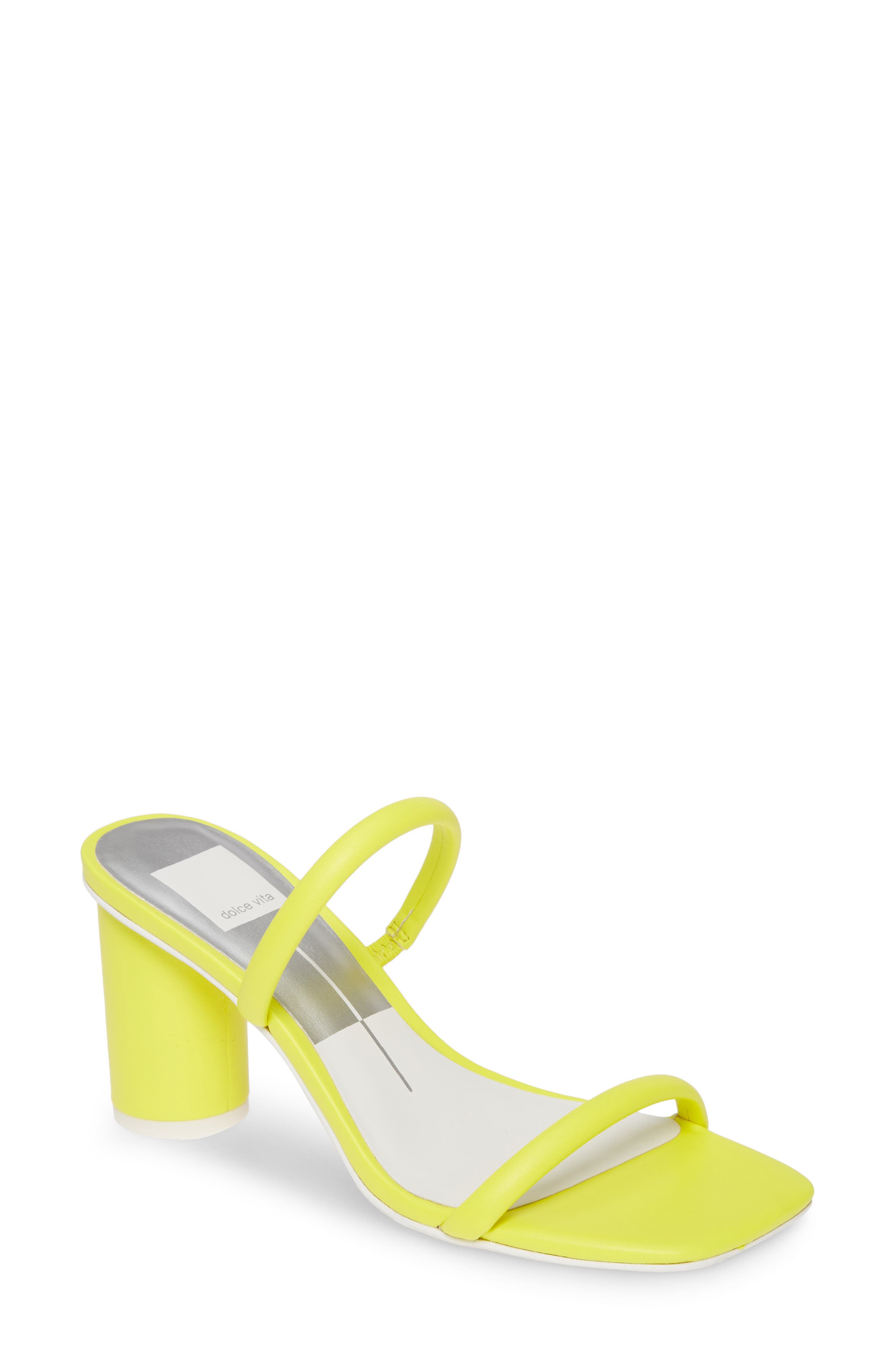 Dolce Vita Noles City Slide Sandal In Neon Yellow