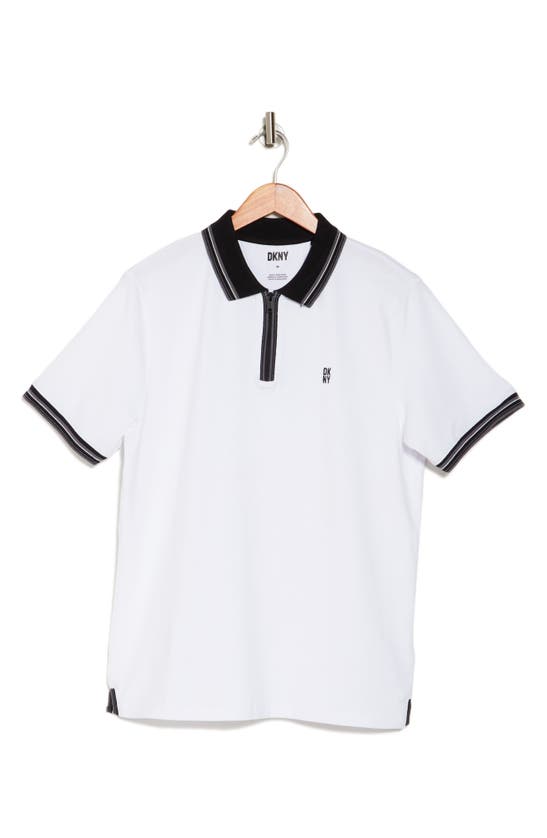 Shop Dkny Sportswear Emery Stretch Cotton Polo In White