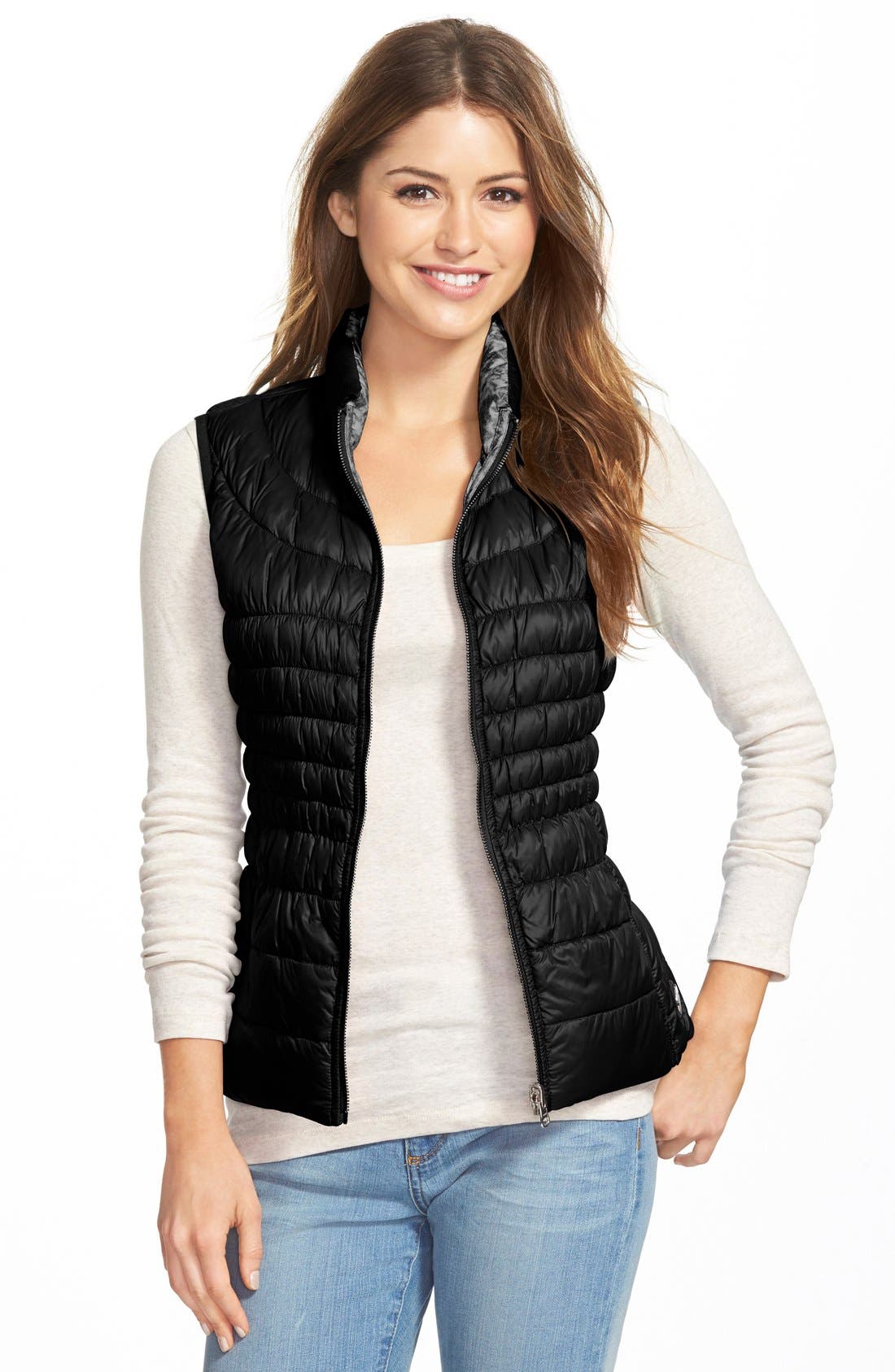 Bernardo Packable Reversible Down & PrimaLoft® Vest (Regular & Petite