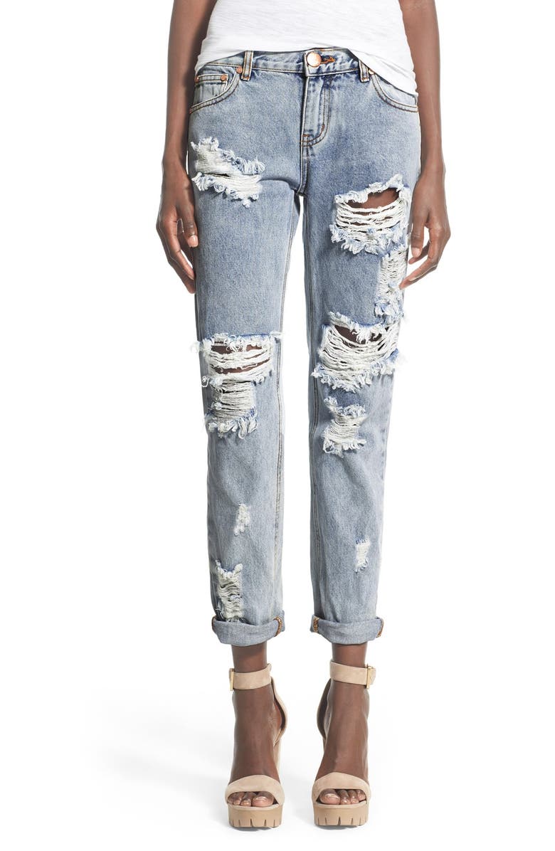 One Teaspoon 'Awesome Baggies' Destroyed Jeans (Blue) | Nordstrom