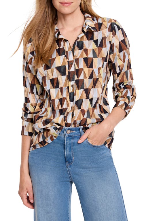 NIC + ZOE NIC+ZOE SHADOW PLAY CRINKLE BUTTON-UP SHIRT 