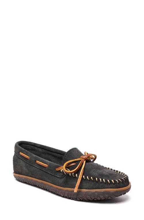 Minnetonka Tie Tread Slipper Charcoal at Nordstrom,