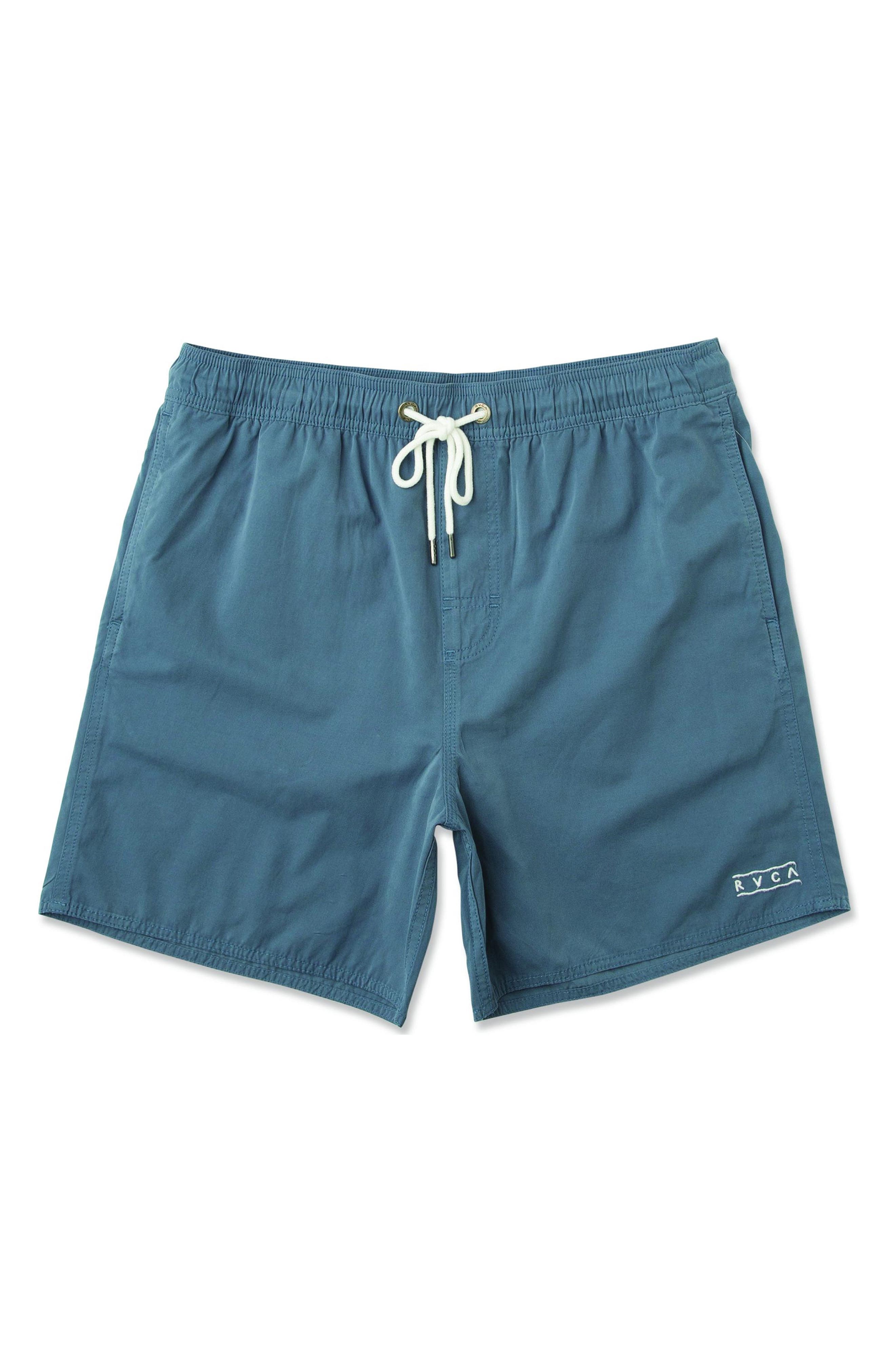Rvca Gerrard Solid Swim Trunks, Blue