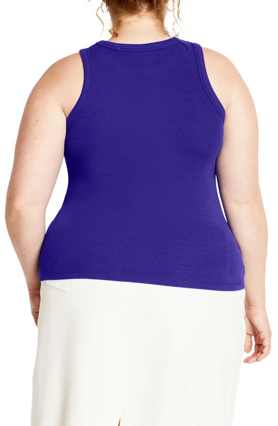 Shop City Chic Talia Rib Tank In Ultra Marine