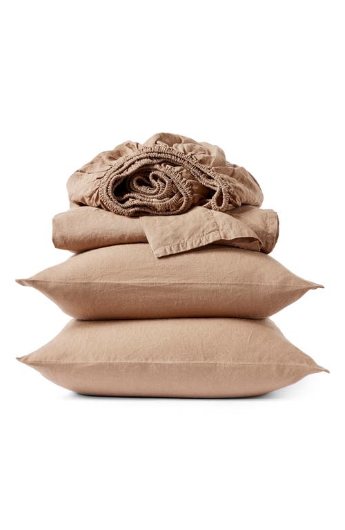 Shop Coyuchi Relaxed Organic Linen Sheet Set In Doe