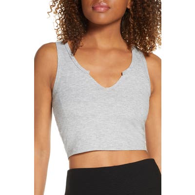 Year Of Ours Cropped Notch Tank Top, Grey