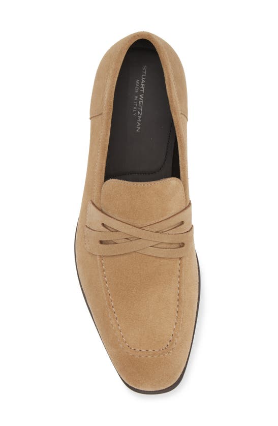 Shop Stuart Weitzman Simon Crisscross Loafer In Beige