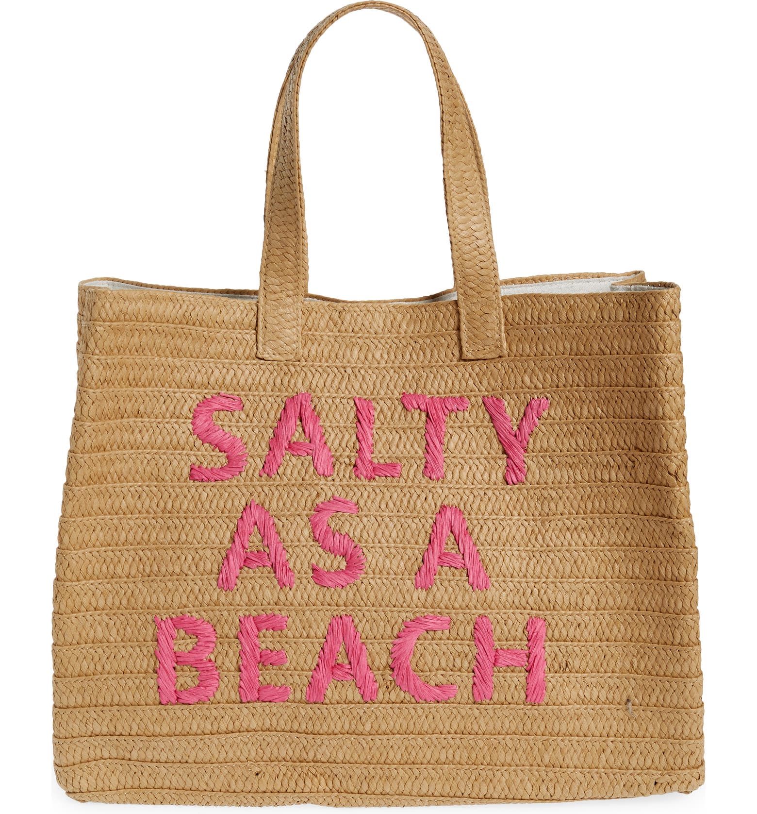 btb Los Angeles Salty as a Beach Straw Tote | Nordstrom