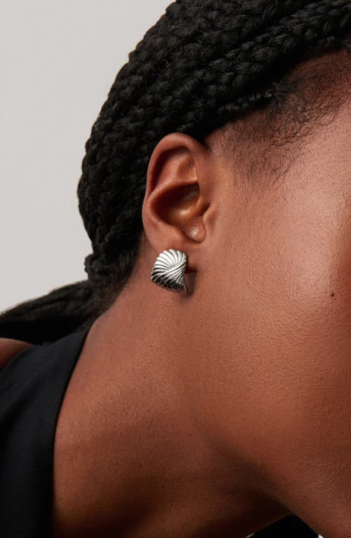 Shop Missoma Ripple Stud Earrings In Silver