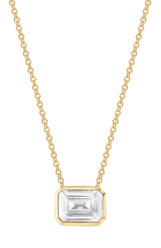Shop Badgley Mischka Collection 14k Gold Emerald Cut Lab-created Diamond Pendant Necklace