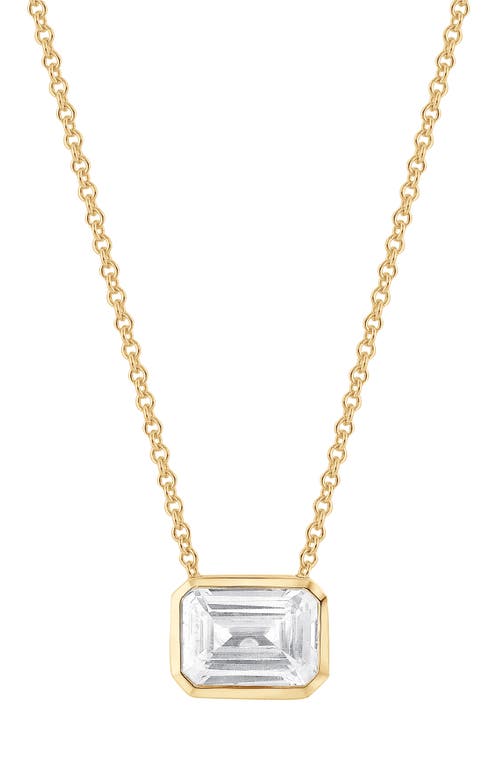 Shop Badgley Mischka Collection Emerald Cut Lab Created Diamond Necklace In Gold