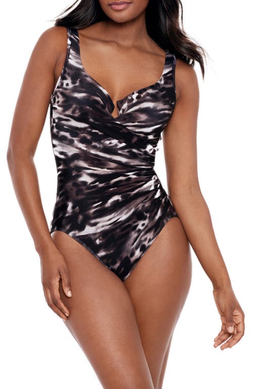 Miraclesuit Tempest Escape One-Piece Swimsuit Black/Brown at Nordstrom,