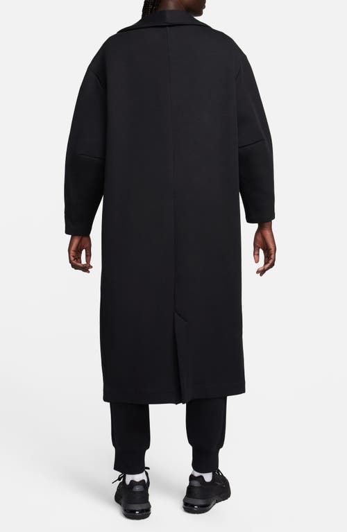 Shop Nike Sportswear Oversize Tech Scuba Knit Duster In Black/black