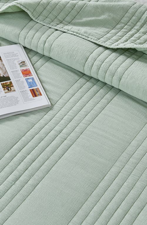 Melange Home Stone Washed Quilt & Sham Set In Canary Green