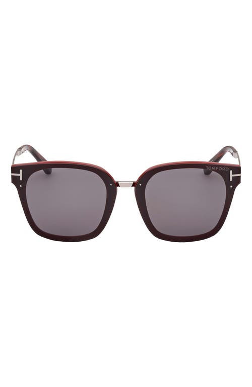 Shop Tom Ford Philippa 68mm Gradient Square Sunglasses In Shiny Bordeaux/smoke