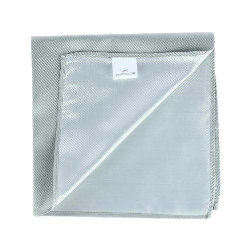 Shop Trafalgar The Gatsby Solid 12 Inch Silk Pocket Square In Silver