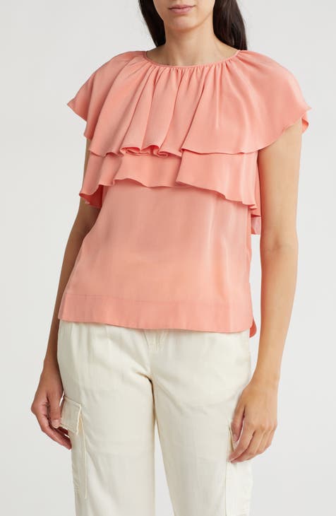 Lennon Ruffle Silk Top