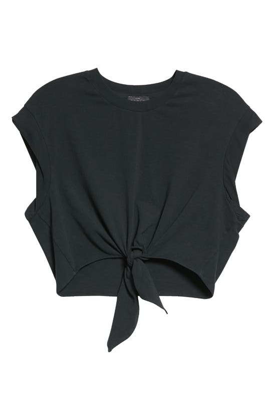 The Range Stretch Cotton Crop Muscle T-shirt In Jet Black