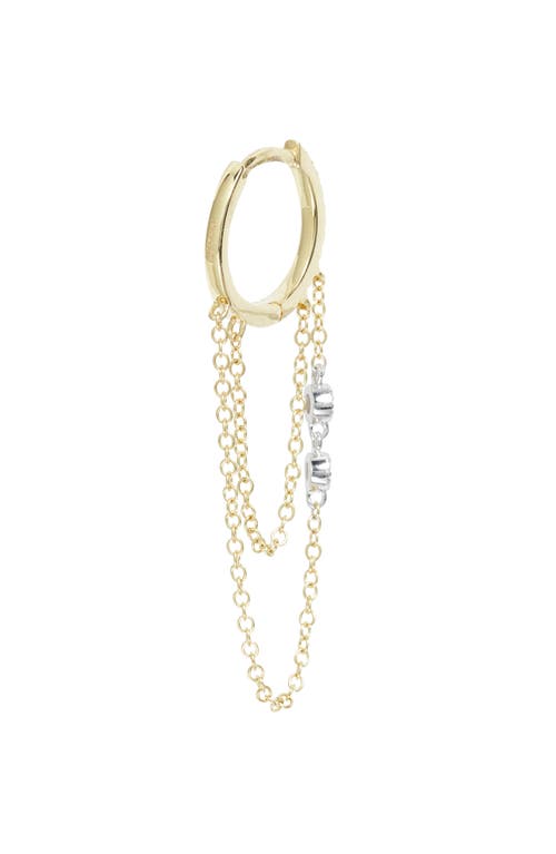 Meira T 14k Yellow And White Gold Pave Diamond Star Hoop Earrings In Yellow