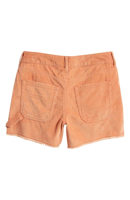 Treasure & Bond Kids' Frayed Corduroy Utility Shorts In Rust Clay