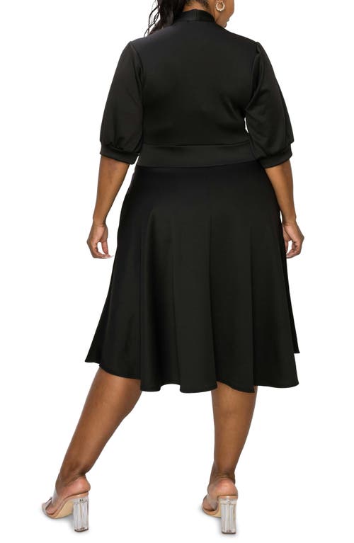 L I V D Carina Donna Fit & Flare Midi Dress In Black