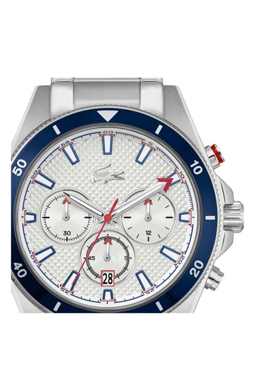 Shop Lacoste Mainsail Chronograph Bracelet Watch, 43mm In White