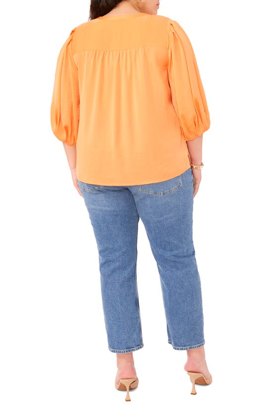 Shop Vince Camuto Balloon Sleeve Shirt In Orange Fizz