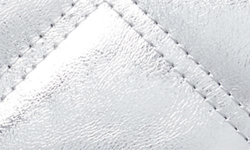 Tory Burch Kira Diamond Quilted Metallic Leather Crossbody Bag In Silver