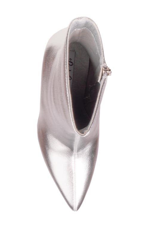 Lady Couture Crown Pointed Toe Bootie In Silver