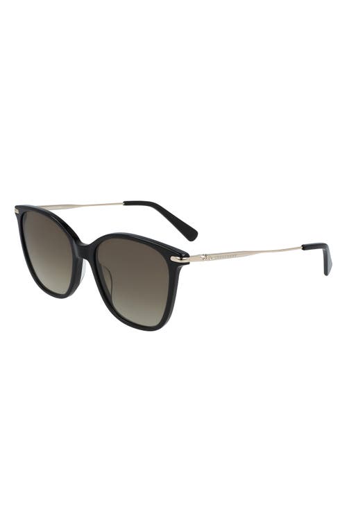 Shop Longchamp 54mm Gradient Cat Eye Sunglasses In Black/khaki Gradient