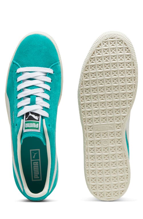 Puma Clyde Og Sneaker In Spectra Green-ivory-white