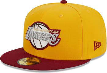New Era Men's New Era Yellow/Red Los Angeles Lakers Fall Leaves 2-Tone  59FIFTY Fitted Hat