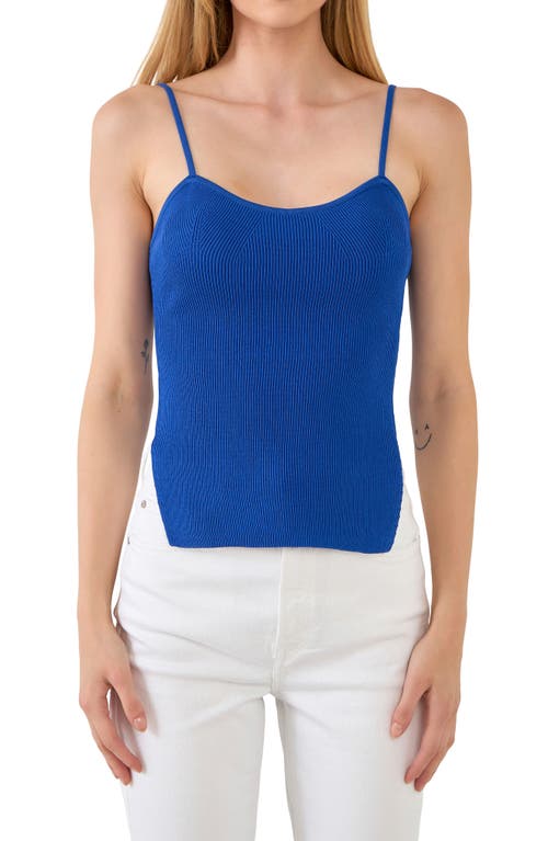 Ribbed Corset Camisole in Blue