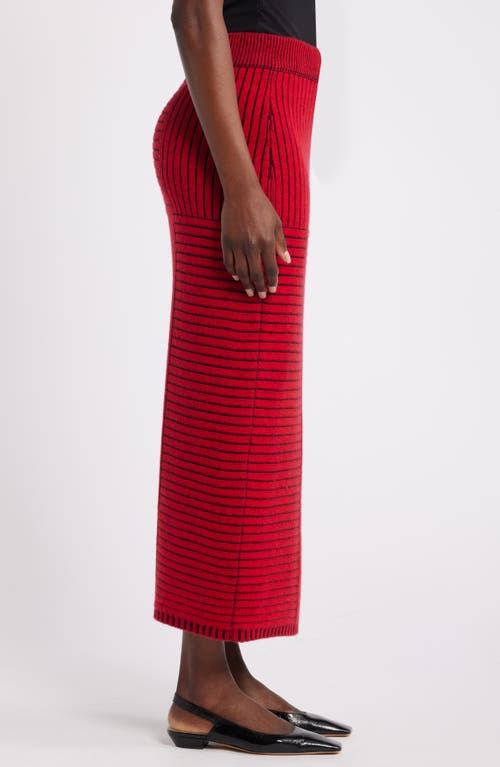 Shop Nordstrom X Harlem's Fashion Row Harbison Rib Wool & Cashmere Maxi Sweater Skirt In Red Bloom- Black