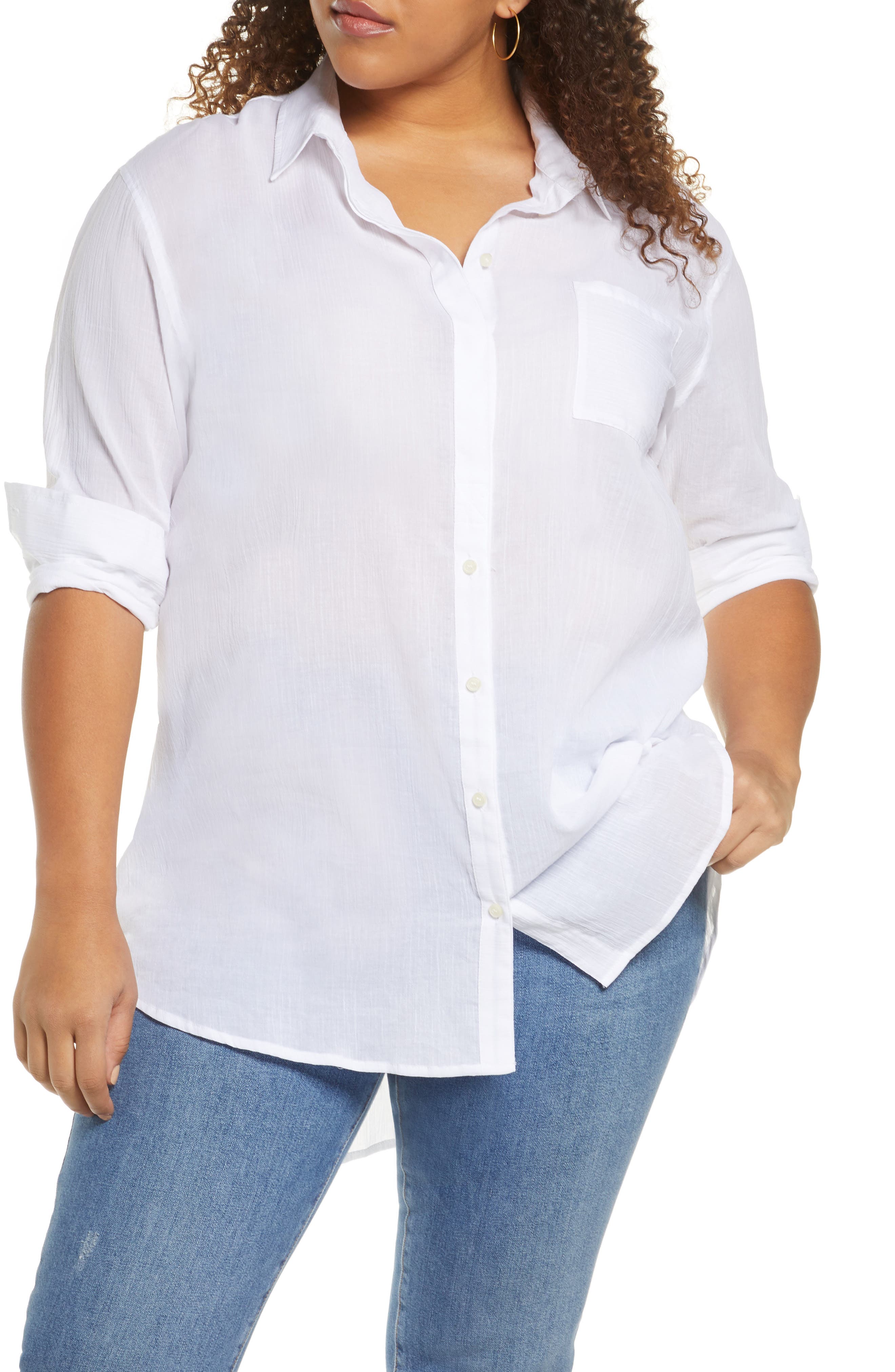 Button-Up Plus-Size Tops for Women 