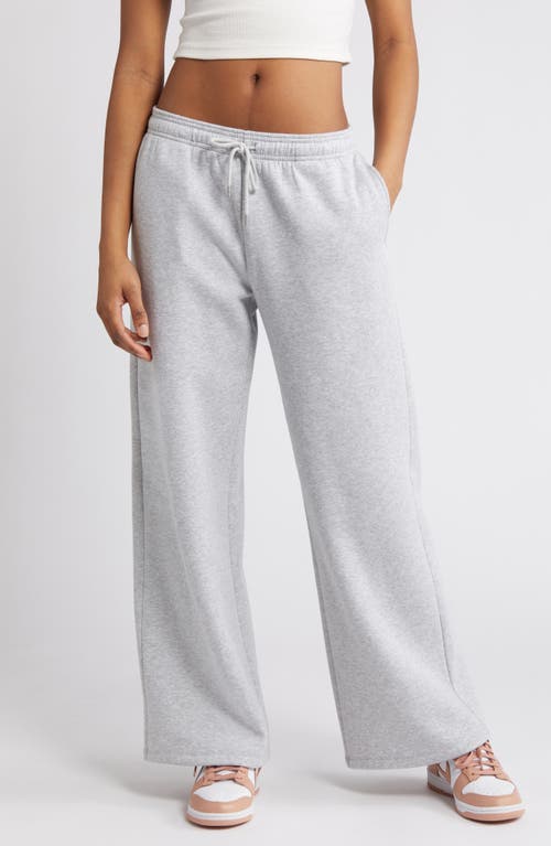 Wide Leg Fleece Pants in Grey Soft Heather