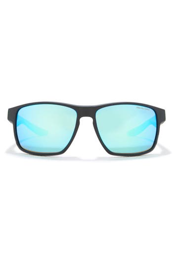 Nike Essential Venture 59mm Square Sunglasses In Matte Black/rage Green Prism