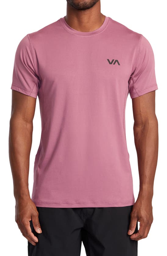 Rvca Sport Vent Logo Graphic T-shirt In Rose Shadow