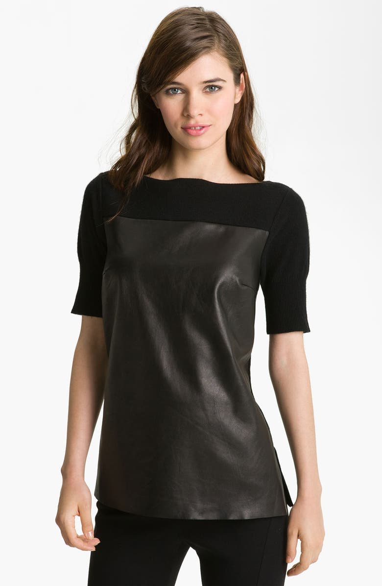 Robert Rodriguez Leather & Cashmere Pullover | Nordstrom