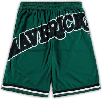 Dallas Mavericks Youth Hardwood Classics Throwback Big Face Mesh Shorts -  Green